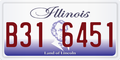 IL license plate B316451