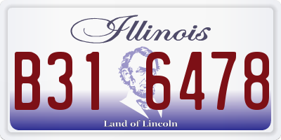 IL license plate B316478