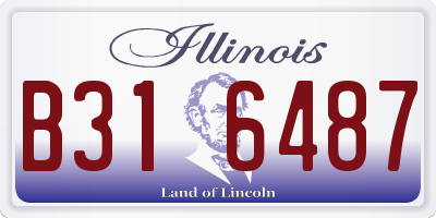 IL license plate B316487