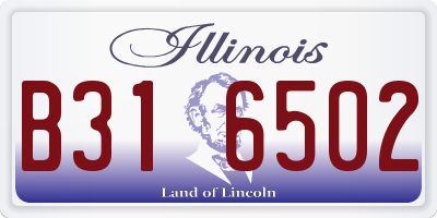 IL license plate B316502