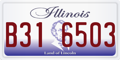IL license plate B316503