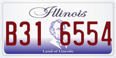 IL license plate B316554