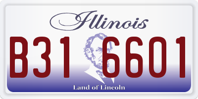 IL license plate B316601
