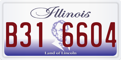 IL license plate B316604