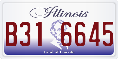 IL license plate B316645