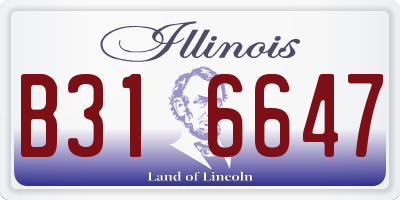 IL license plate B316647