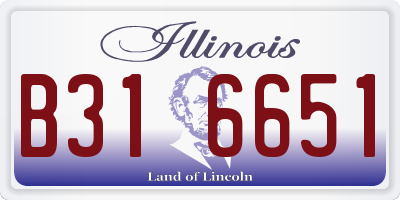IL license plate B316651