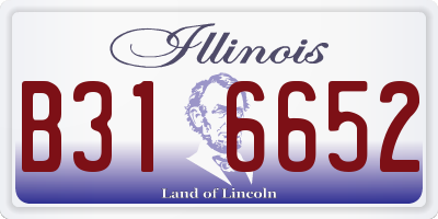 IL license plate B316652