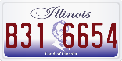 IL license plate B316654