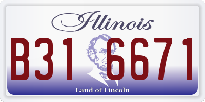 IL license plate B316671