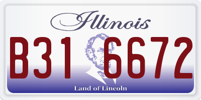 IL license plate B316672