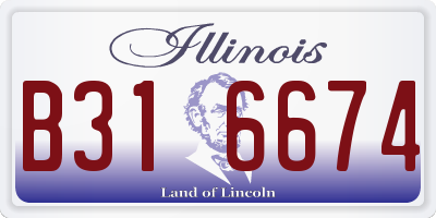 IL license plate B316674