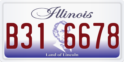 IL license plate B316678