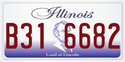 IL license plate B316682