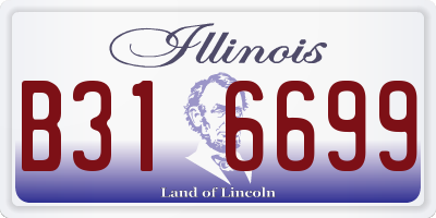 IL license plate B316699