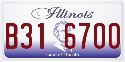 IL license plate B316700
