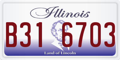 IL license plate B316703
