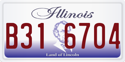 IL license plate B316704