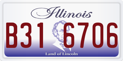 IL license plate B316706