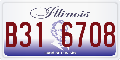 IL license plate B316708