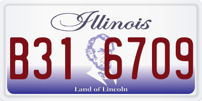 IL license plate B316709