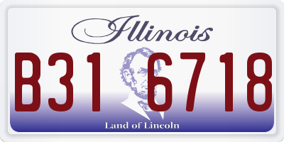 IL license plate B316718