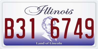 IL license plate B316749