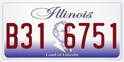 IL license plate B316751