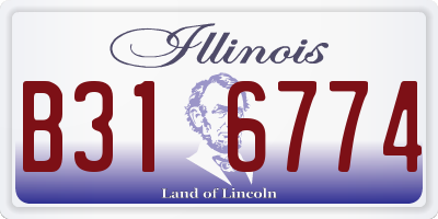 IL license plate B316774