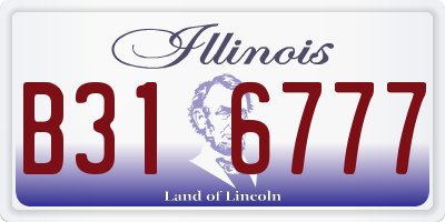 IL license plate B316777