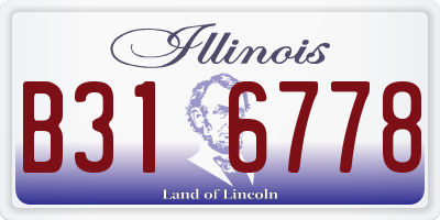 IL license plate B316778