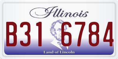 IL license plate B316784