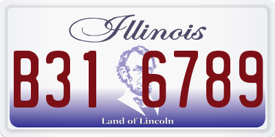 IL license plate B316789