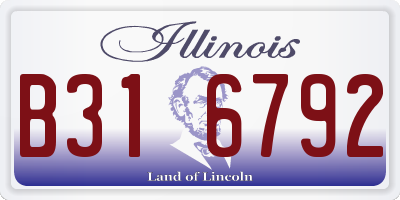 IL license plate B316792