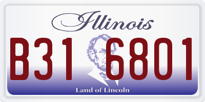 IL license plate B316801