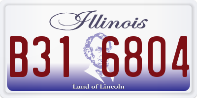 IL license plate B316804