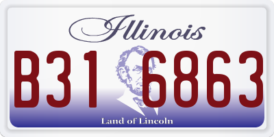 IL license plate B316863