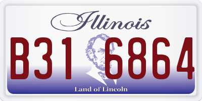 IL license plate B316864
