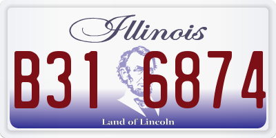 IL license plate B316874