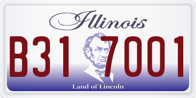 IL license plate B317001
