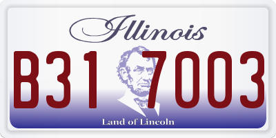IL license plate B317003
