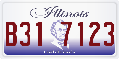 IL license plate B317123