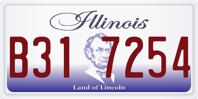 IL license plate B317254