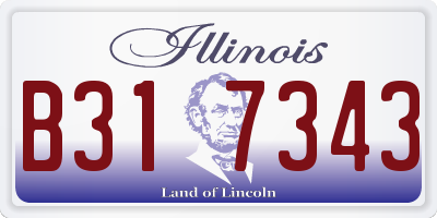 IL license plate B317343