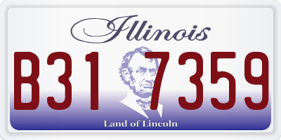 IL license plate B317359