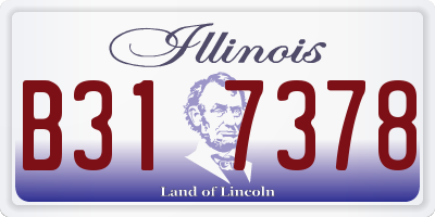 IL license plate B317378