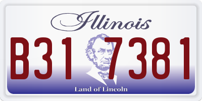 IL license plate B317381