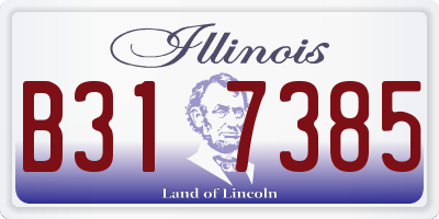 IL license plate B317385