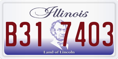 IL license plate B317403