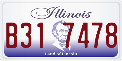 IL license plate B317478